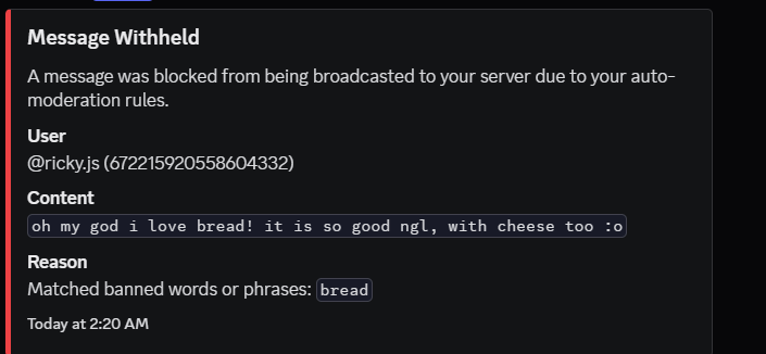 Guild Custom Automod